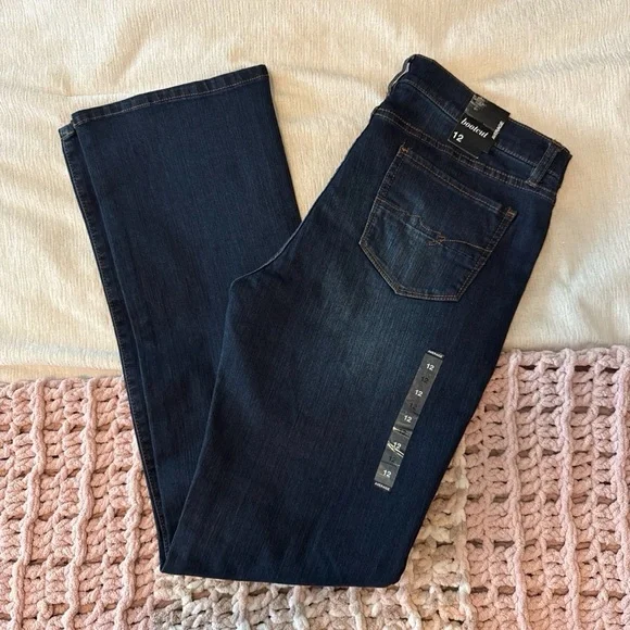 Women's Dark Blue Boot Cut Jeans - Picture 1 of 5